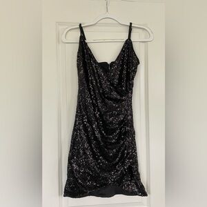 Miss Behave Elegant Black Sequin Girl’s Dress